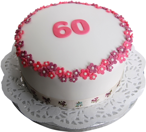 Cake For Women - Simple 60th Birthday Cake (500x500), Png Download