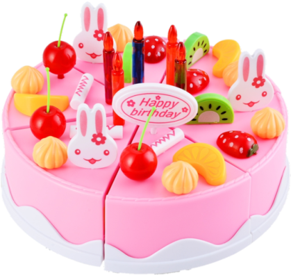 6 - Bignosedeer Children's Birthday Cake Play Set With (500x437), Png Download