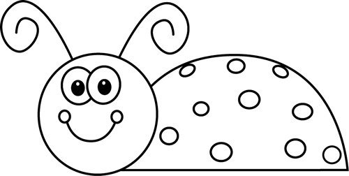 Clip Art Black And White Lady Bug (500x252), Png Download