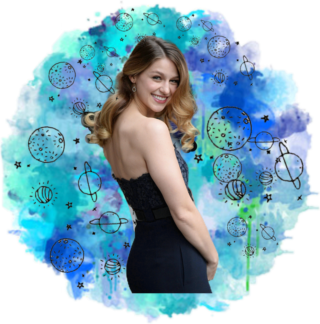 Melissabenoist Supergirl Planets Blue - Planets - Blue (1024x1038), Png Download