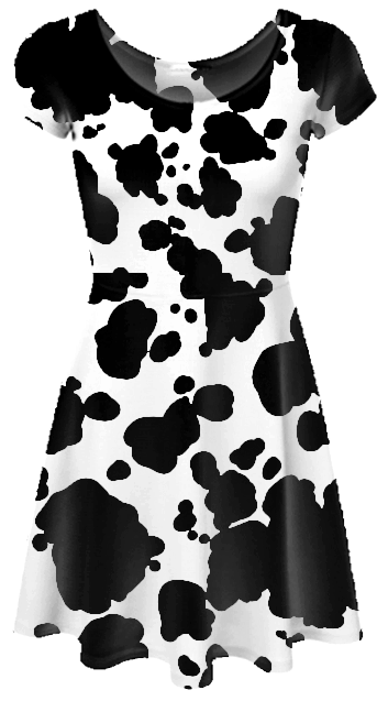 Cow Print Skater Dress - Dress (700x700), Png Download