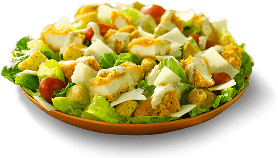 Spicy Chicken Caesar Salad Half Size Wendys - Wendy's Spicy Chicken Salad (643x378), Png Download