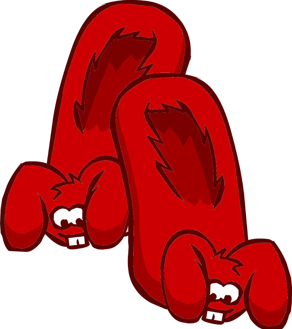 Red Bunny Slippers - Bunny Slippers (977x1100), Png Download