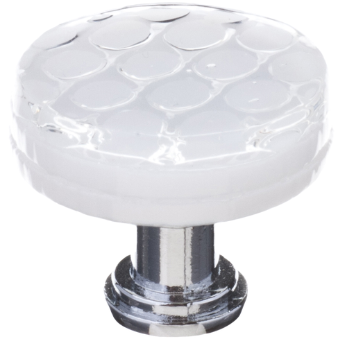 Honeycomb White Round Knob - Sietto Texture 1-1/4" (32mm) Round Glass Cabinet Knob (494x500), Png Download