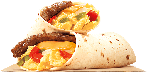Hero 0009 Two Sausage Burrito - Burger King Breakfast Burrito (500x540), Png Download