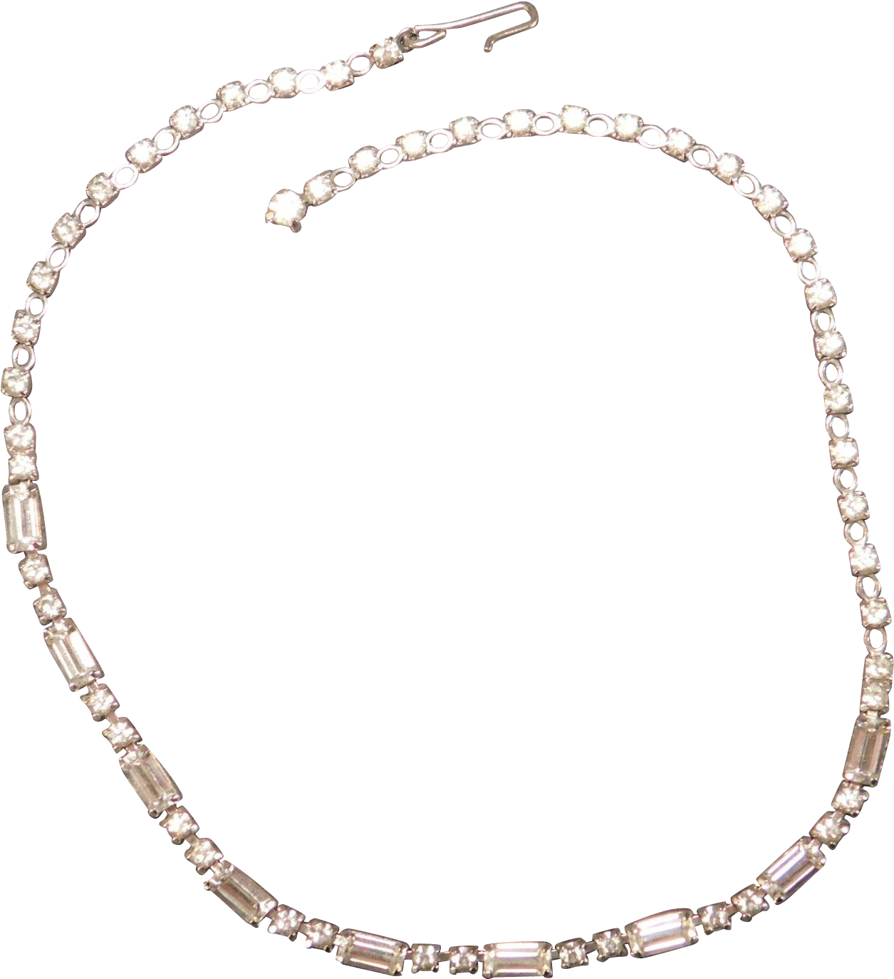 Stunning Round And Baguette Rhinestone Necklace Mint - Necklace (1373x1373), Png Download