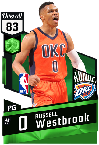 Russell Westbrook Emerald Card - 99 Overall Russell Westbrook (325x475), Png Download