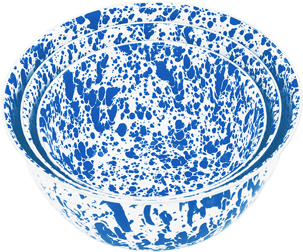 3 Piece Mixing Bowl Set Blue Marble - Bowl (600x600), Png Download