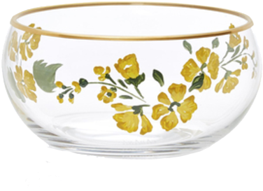 Murano Bowl With Yellow Flower - Bowl (412x320), Png Download