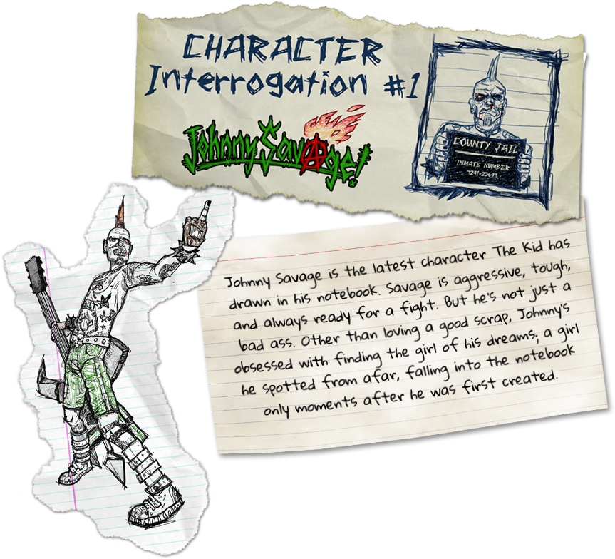 Character Profile Of One Of The Maniacs We'll Get To - Drawn To Death Johnny (863x784), Png Download