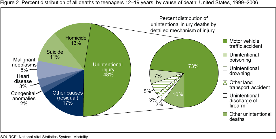10 Leading Causes Of Death Among Teens (960x491), Png Download