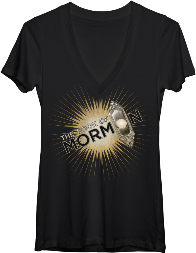Ladies Logo V Neck T Shirt - Book Of Mormon Musical (1000x1000), Png Download