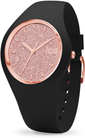 Black Rose-gold - Ice Watch 014760 Ice Glam Small / Black Rose-gold (500x500), Png Download