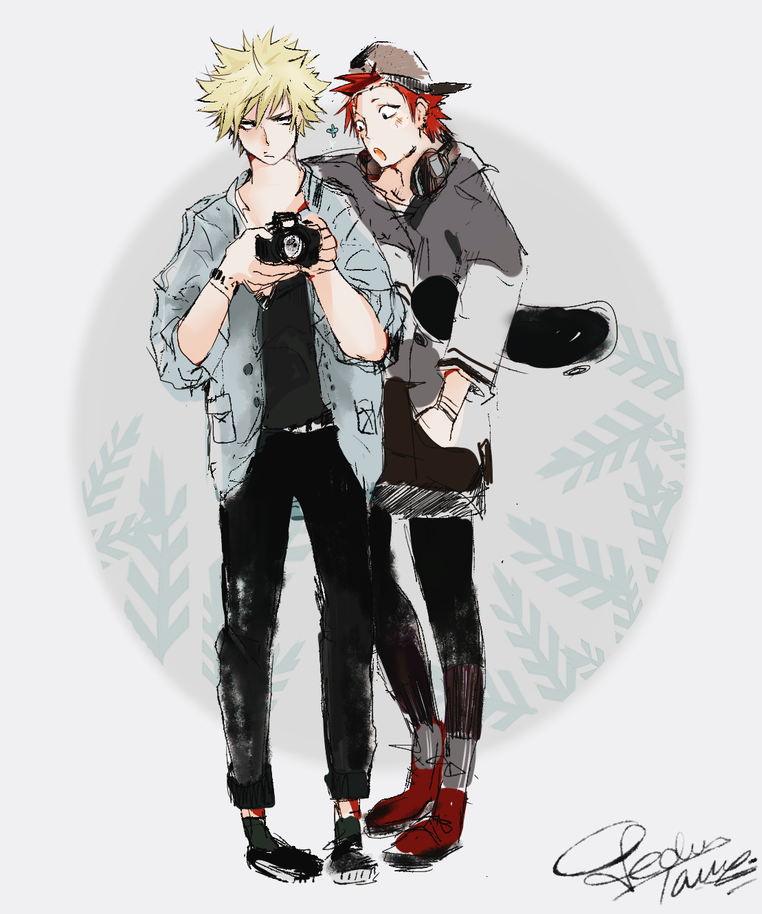 Photographer Bakugou And Skater Kirishima - Bakugou Skater (1109x1329), Png Download