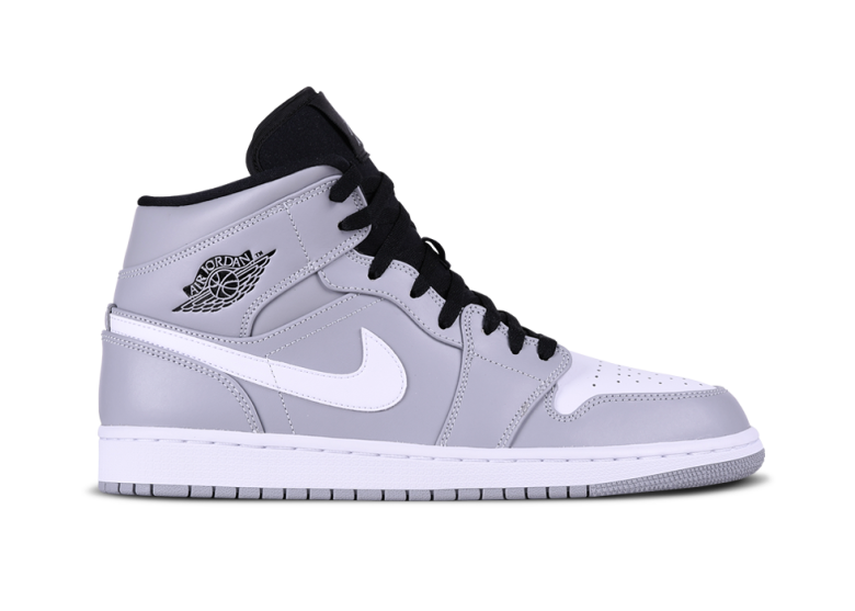 Nike Air Jordan 1 Mid Grey (780x557), Png Download