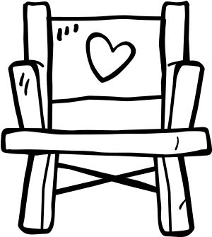 Director's Chair With Heart On Back - Director's Chair (400x400), Png Download
