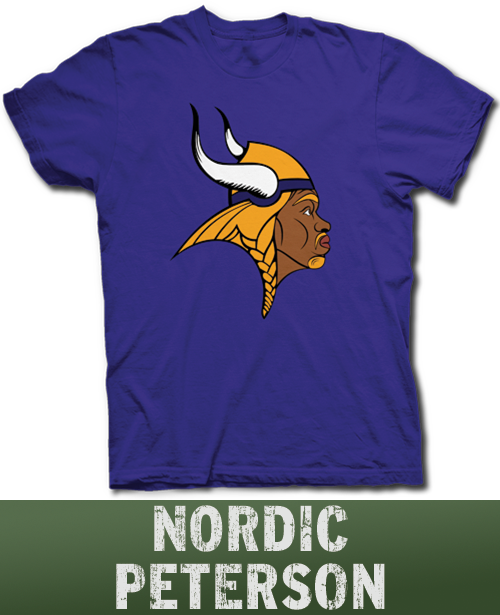 Free Adrian Peterson Png - Minnesota Vikings Football Logo Hockey Sport Art 24x18 (500x615), Png Download