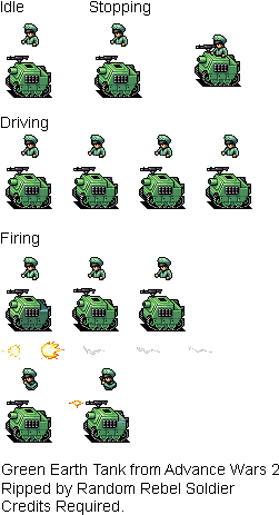 Green Earth Tank - Advance Wars Green Earth Tank (264x472), Png Download