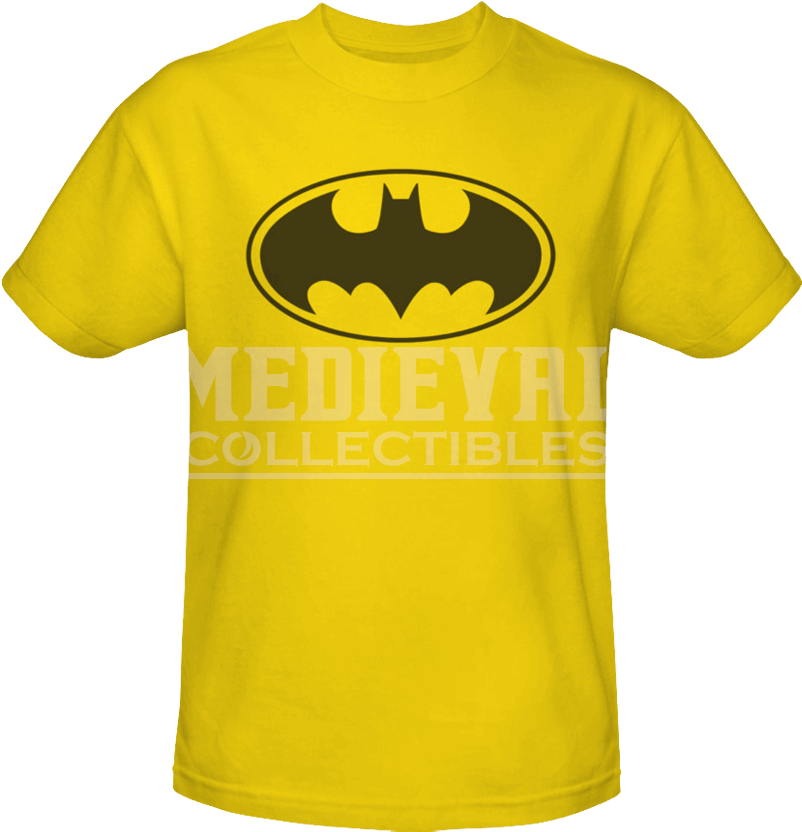 Yellow Classic Batman Logo T-shirt - C&d Visionary Dc Comic Rubber Stamp-batman Logo (850x850), Png Download