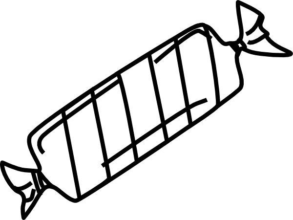 28 Collection Of Candy Drawing Png - Candy Clip Art Black (600x450), Png Download