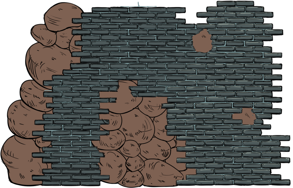 Cracked Wall - Portable Network Graphics (1000x647), Png Download