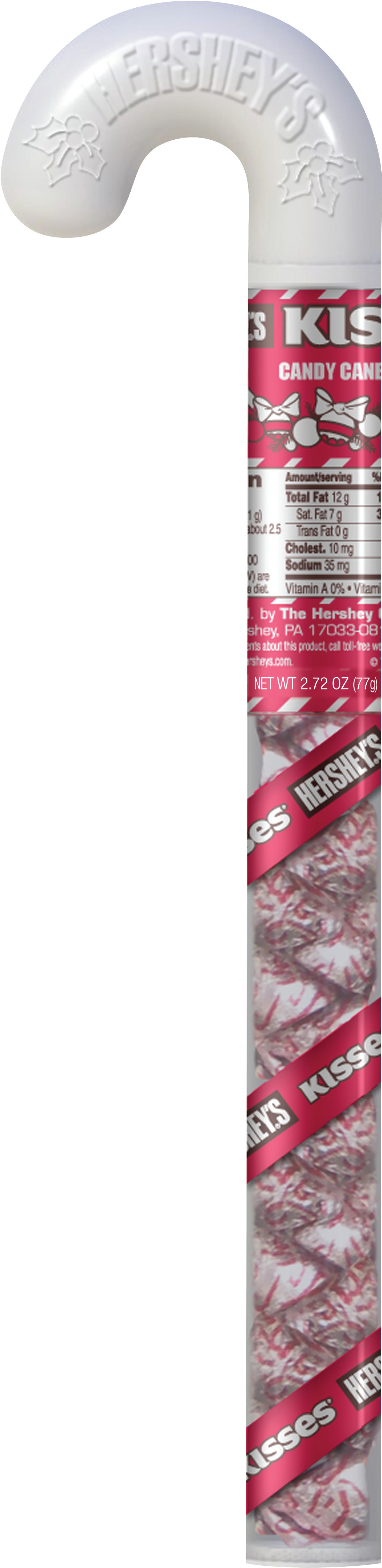 Kisses, Holiday Candy Cane Mint Candies Filled Cane, - Kisses Holiday Candy Cane Mint Candy (1792x5267), Png Download