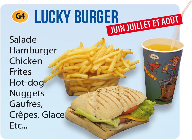 Lucky Burger - French Fries (849x629), Png Download