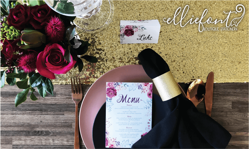 Ib Elliefont Wedding Invitation - Garden Roses (1087x816), Png Download