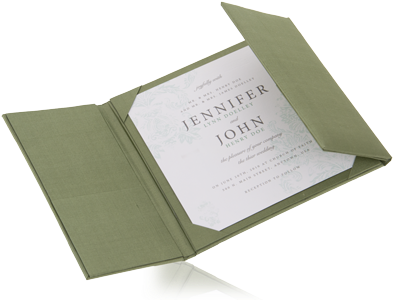 Gatefold Folded Wedding Invitations - Folded Invitation (400x302), Png Download