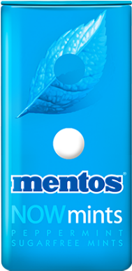 Mentos Now Mints Sugar Free Peppermint Flavor Super - Mentos Now Mints Peppermint (305x415), Png Download