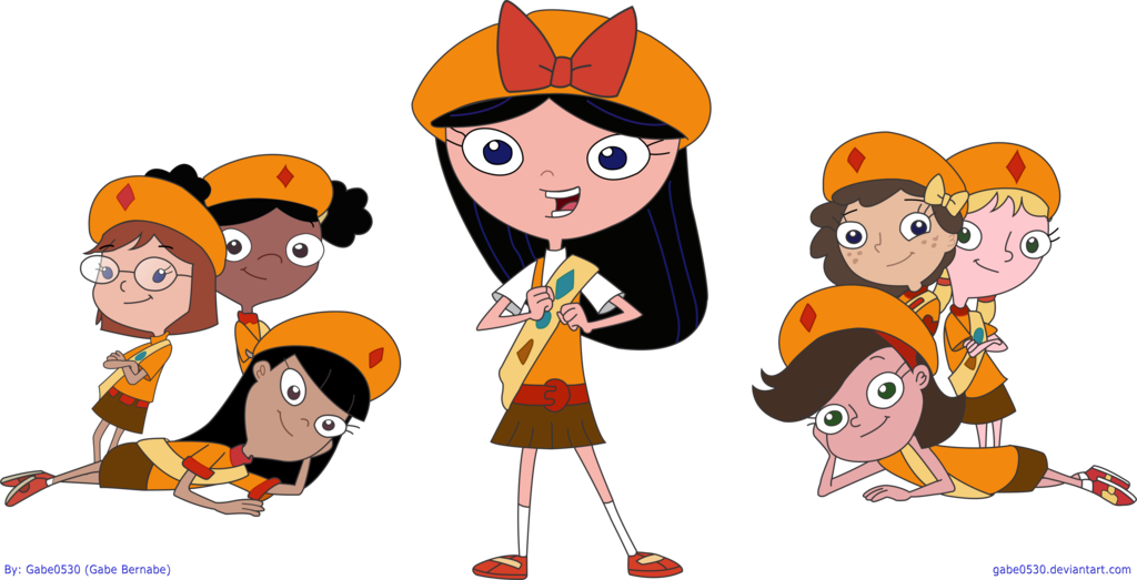 Free Download Phineas And Ferb Fireside Girls Clipart - Phineas And Ferb Girl Scout (1024x523), Png Download
