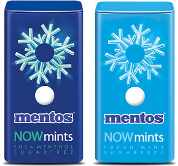 Mentos - Mentos Now Mints Peppermint (365x342), Png Download