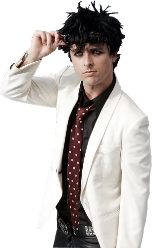 Bille Joe Amstrong White Suit Sticker - Billie Joe Armstrong Png (307x498), Png Download