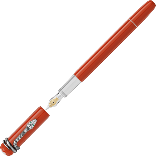 Developed By Montblanc In 1906, The 'rouge Et Noir' - Montblanc Heritage Rouge Et Noir Coral Fountain Pen (500x500), Png Download