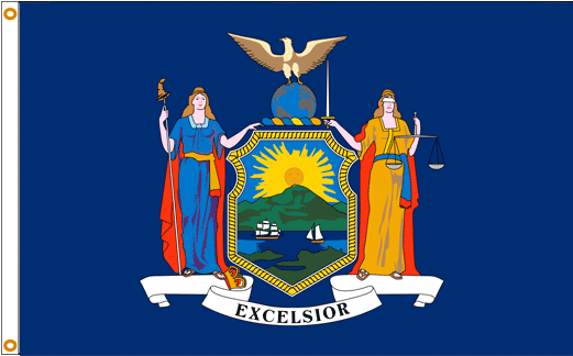 New York State Flag (520x416), Png Download