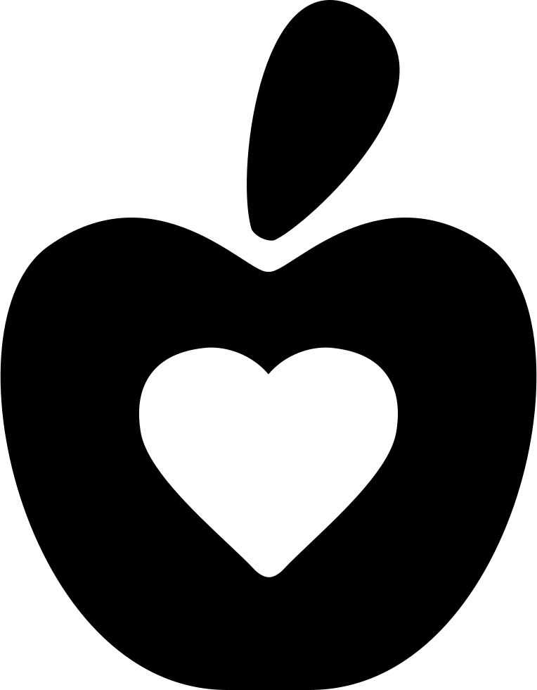 Healthy Food Symbol Of An Apple With A Heart Comments - Comida Saludable Icon Png (764x980), Png Download