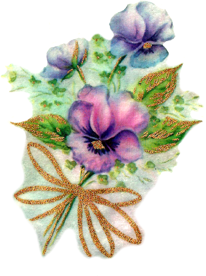 Pansy Flower Bouquet Image Bow Png - Flower (780x992), Png Download