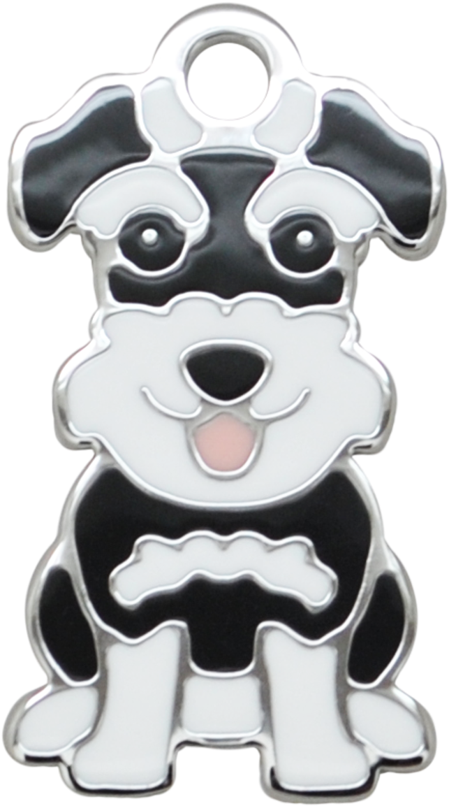 Schnauzer Sm Dog Bone - Dog (699x1200), Png Download