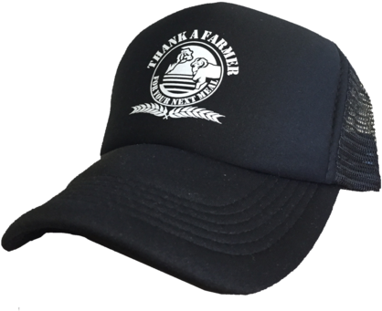Truckers Cap Black - Thank A Farmer Hat (450x600), Png Download