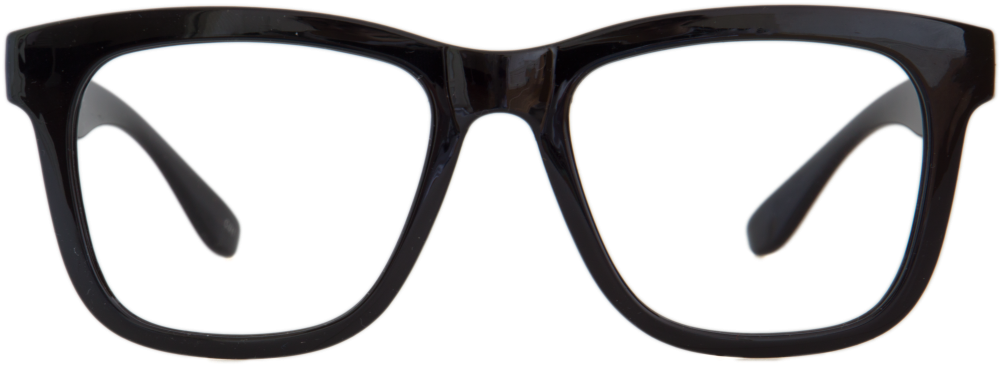 Ray Ban Clipart Glases - Black Rimmed Glasses On Transparent (1024x768), Png Download