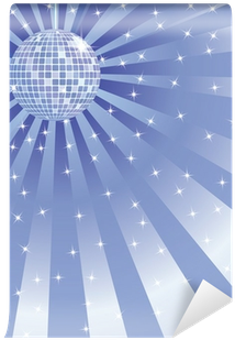 Abstract Blue Background With Disco Mirror Ball Wall - Circle (400x400), Png Download