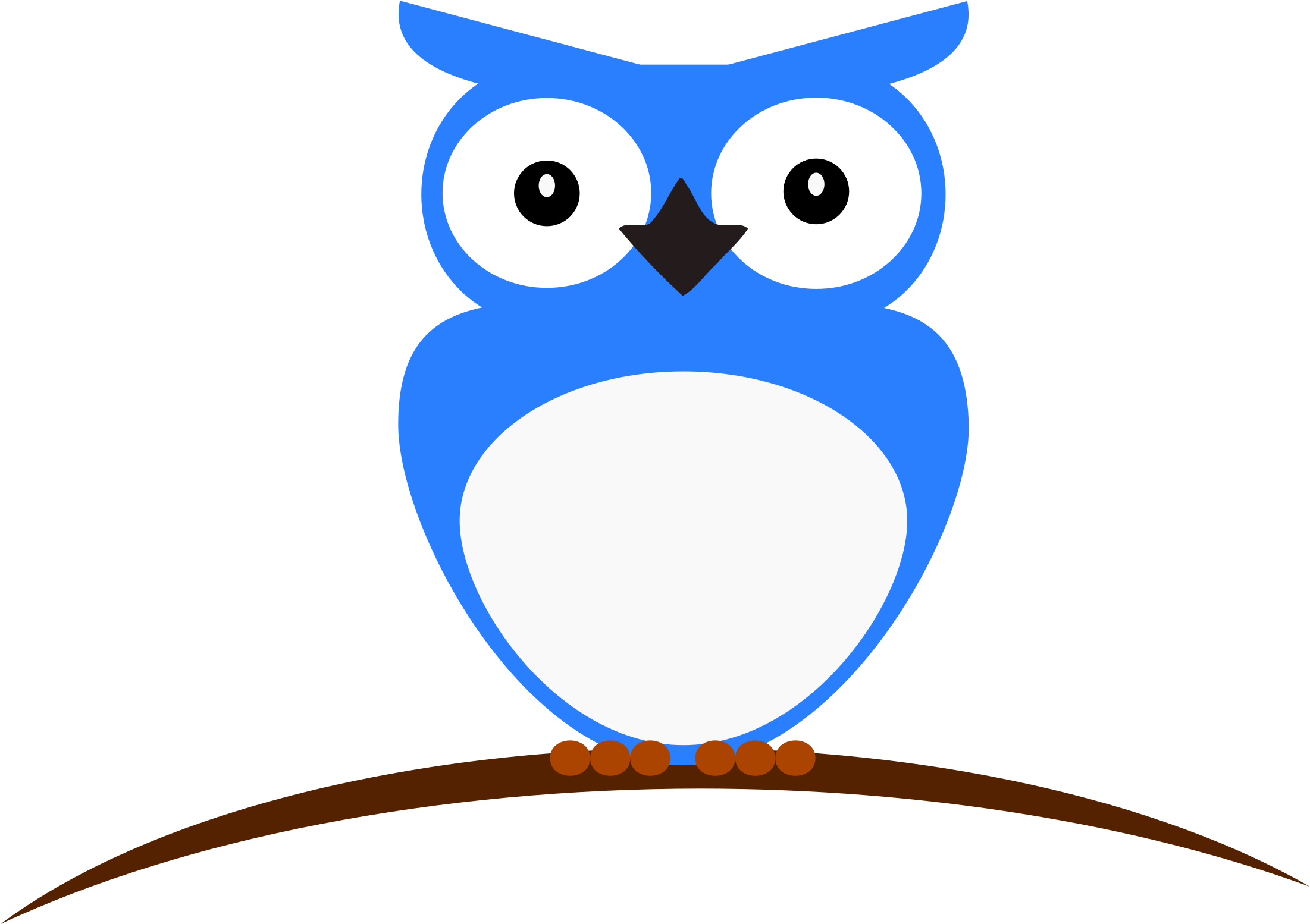This Free Icons Png Design Of Blue & White Owl (2400x3394), Png Download
