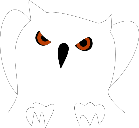 Disappointed Owl Black White Line Animal Animal 555px - Clip Art (555x510), Png Download