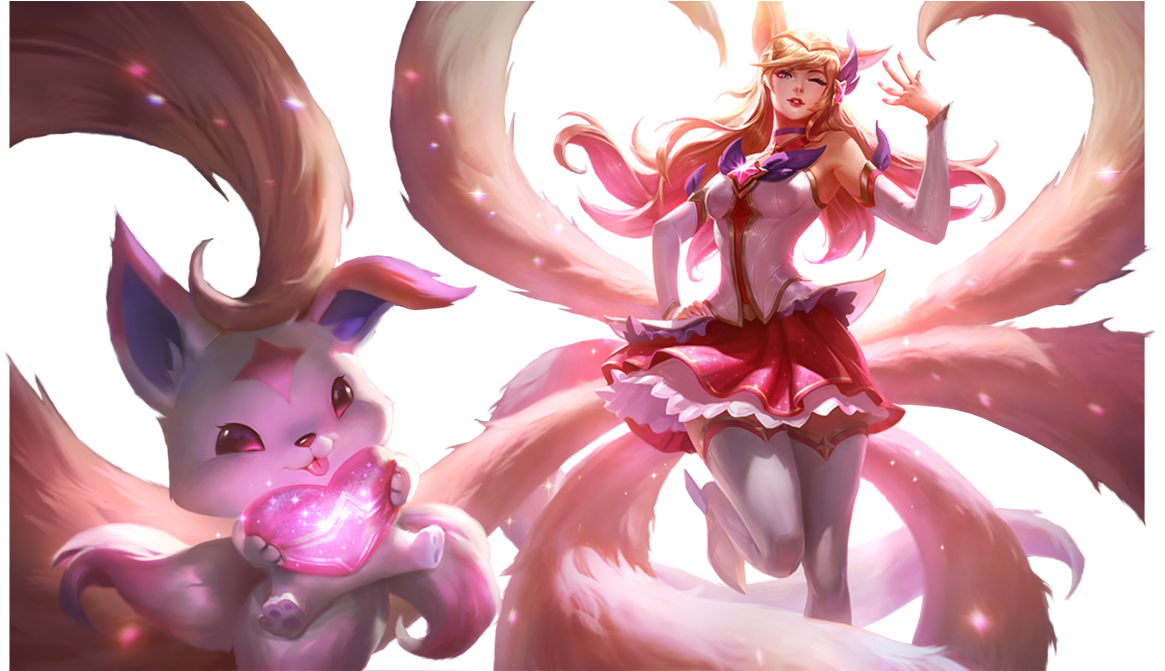 Starguardian Ahri Splashart Skin Png Image - Lol Star Guardian Ahri (1191x670), Png Download