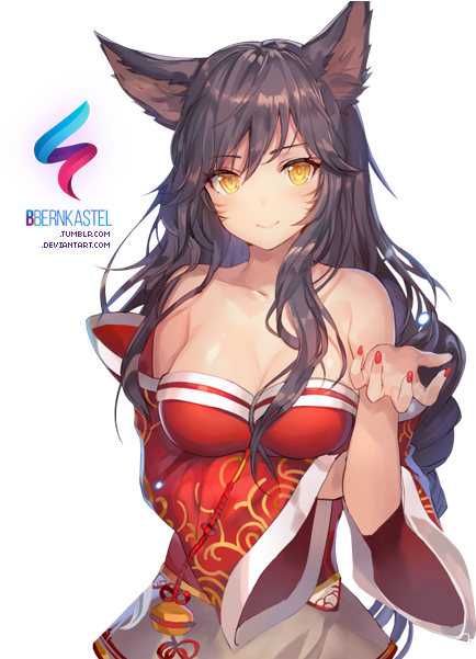 League Of Legends Ahri Renders (500x600), Png Download