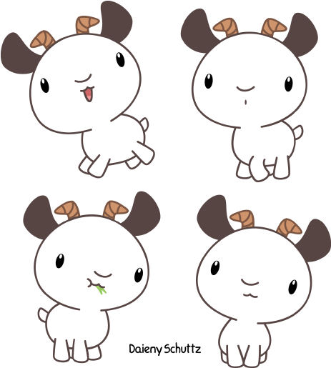 Clipart Goat Kawaii - Goat Chibi (506x560), Png Download