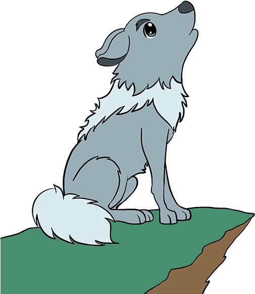 How To Draw Cartoon Wolf - Drawing (678x600), Png Download