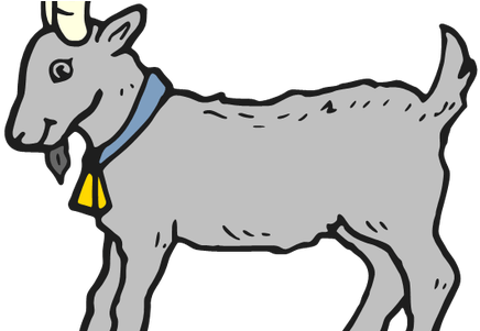 Svg Download Wallpaper Cute Full - Clip Art Black And White Goat (450x300), Png Download
