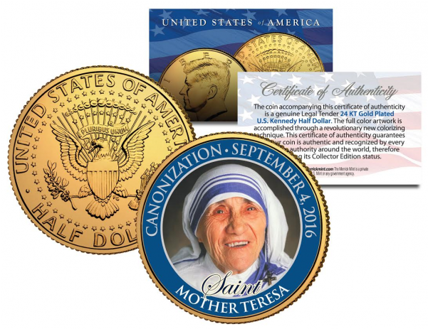 Mother Teresa * Historic Saint Canonization * Genuine - Donald Trump Coins (600x600), Png Download
