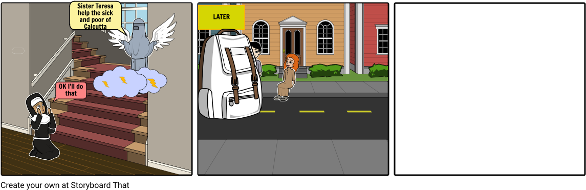 Mother Teresa - Cartoon (1164x385), Png Download